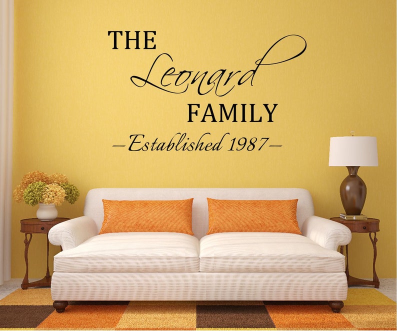 Custom Family Name Vinyl Decal Family Vinyl Wall Art Decal Etsy
