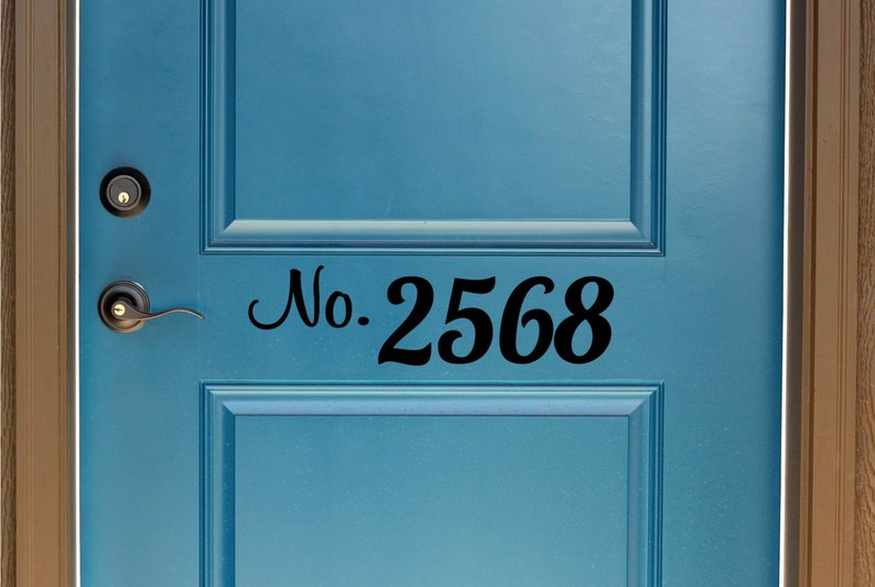 Custom House Number Vinyl Door Decal Address Decals Home Etsy