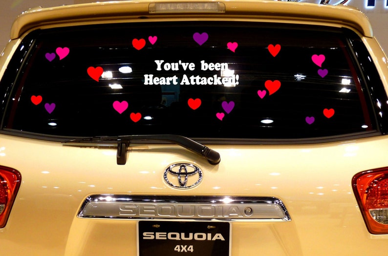 You’ve been Heart Attacked with Hearts Vinyl Decal Set | Etsy
