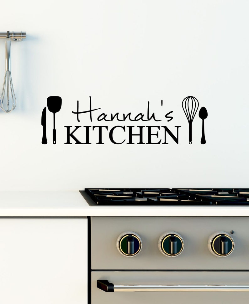 Custom Kitchen with Utensils Kitchen Vinyl Wall Art Decal | Etsy