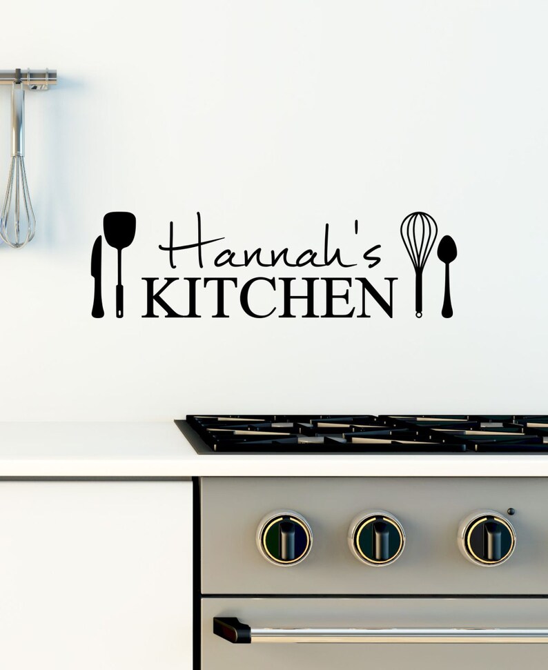 Custom Kitchen with Utensils Kitchen Vinyl Wall Art Decal Etsy