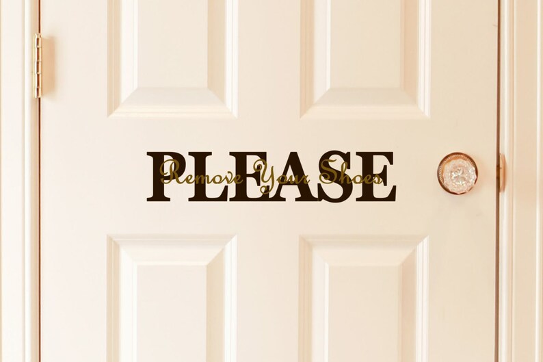 Please Remove Your Shoes Vinyl Door Decal Door Decal
