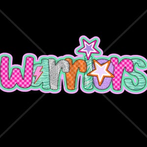 Brightly Colored MASCOT Print Design Png, Warriors Mascot Png, Preppy Mascot Png, HighSchool Mascot Png, Elementary Mascot Png