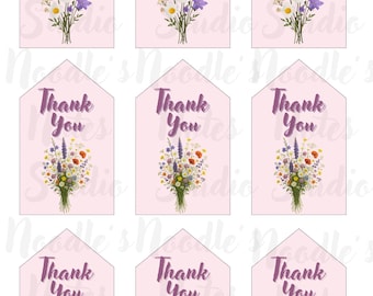 Thank You Gift Tags – Instant Download | Floral Printable Tags | 9 per sheet, 3 Designs
