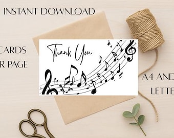 Musical Notes Business Thank You Cards | Printable (Digital Download)