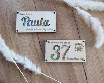 Personalized wooden money gift | Desired number or text | Gift idea for birthdays, anniversaries, or weddings | Engraved money gift