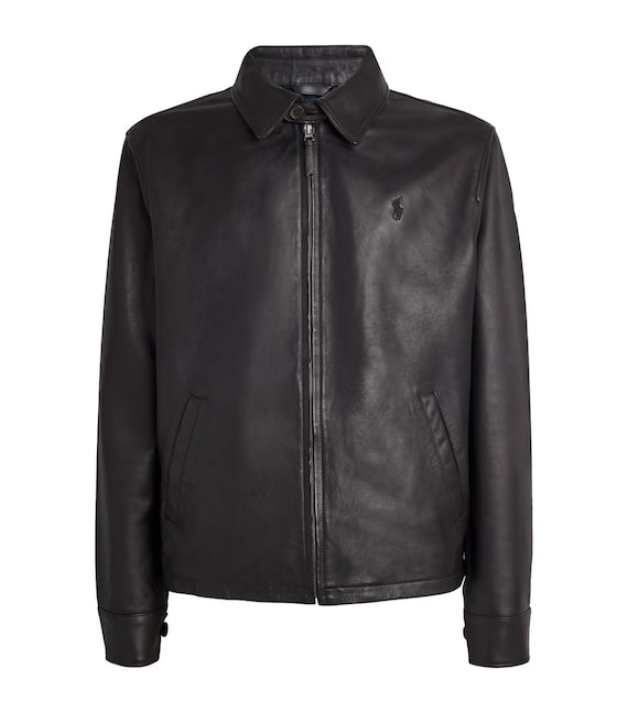 Buy Polo Ralph Lauren Lambskin Leather Motorcycle Jacket/men Black