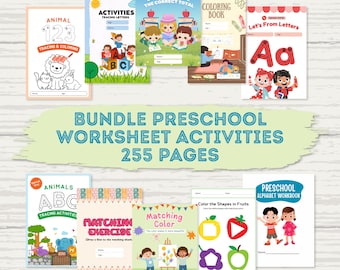 Back to School Preschool Curriculum Arbeitsblätter | Ganzjahr Pre-K Workbook, Alphabet & Zählen