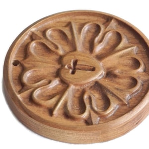 Carved Wooden Luther Rose Ornament