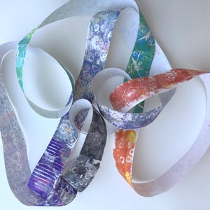 13 + feet of Gelli print painted scroll paper, junk journal, collage ephemera #434