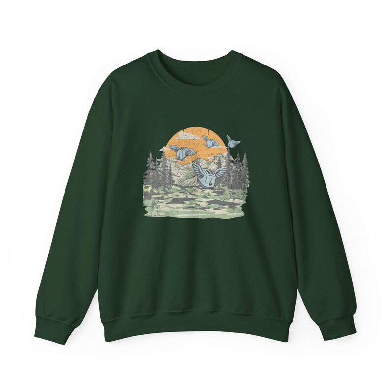 Sweat-shirt Flying Toasters, pull ras du cou style économiseur d'écran d'ordinateur années 90, pull rétro nostalgique, cadeau vintage pour geek. image 3