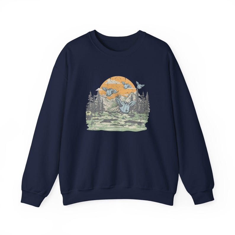 Sweat-shirt Flying Toasters, pull ras du cou style économiseur d'écran d'ordinateur années 90, pull rétro nostalgique, cadeau vintage pour geek. image 5
