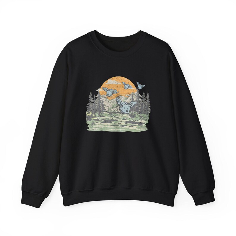 Sweat-shirt Flying Toasters, pull ras du cou style économiseur d'écran d'ordinateur années 90, pull rétro nostalgique, cadeau vintage pour geek. image 2