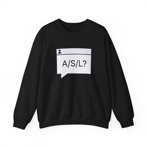 Bluza A/S/L, okrągły dekolt z lat 90. w stylu czatu, sweter z nostalgią Y2K, prezent w stylu retro z epoki dial-up dla milenialsów zdjęcie 2
