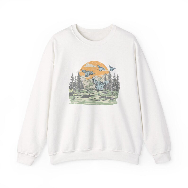 Sweat-shirt Flying Toasters, pull ras du cou style économiseur d'écran d'ordinateur années 90, pull rétro nostalgique, cadeau vintage pour geek. image 1