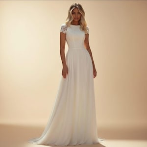 chinese dress ladies A-Line Sheer Sleeve Wedding Gowns,Elegant Lace Applique Bridal Gown,WD00857, US14W / Black main image 0