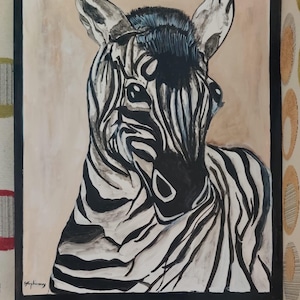 Zebra Acrylic Painting
