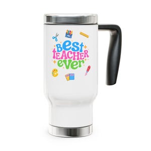 Bester Lehrer aller Zeiten Edelstahl-Reisebecher, Lustiges Lehrer Geschenk, personalisierte Kaffeetasse, 14 Unzen Becher für Lehrer Wertschätzung, Back to School