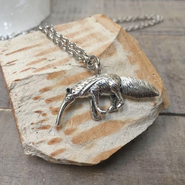 unique Giant Anteater Necklace - unique animals, unique jewelry, animal lover gift, evolution gift, outdoorsy gift, biology gift, wildlife