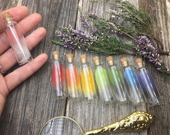 RAINBOW Feather Collection - bird lover gift, parrots, curiosity, specimen vials, ornithology, nature decor, nature curios, naturalist gift