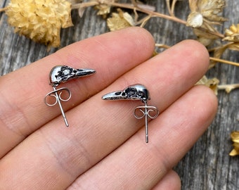 Corvid Skull Earrings - bird skull earrings, bird lover gift, crow skull, cottagecore, cute earrings, ornithology, vulture culture