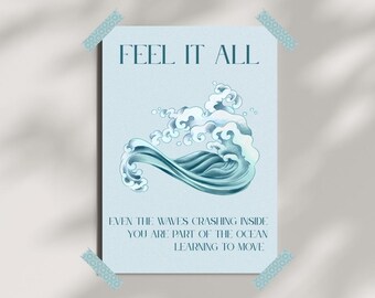 Arte mural de atención plena: Siéntelo todo - Afirmación positiva (Descarga digital)