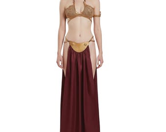 Gold Bikini Cosplay Costume Women Space Princess Sci Fi Fantasy Outfit Handmade