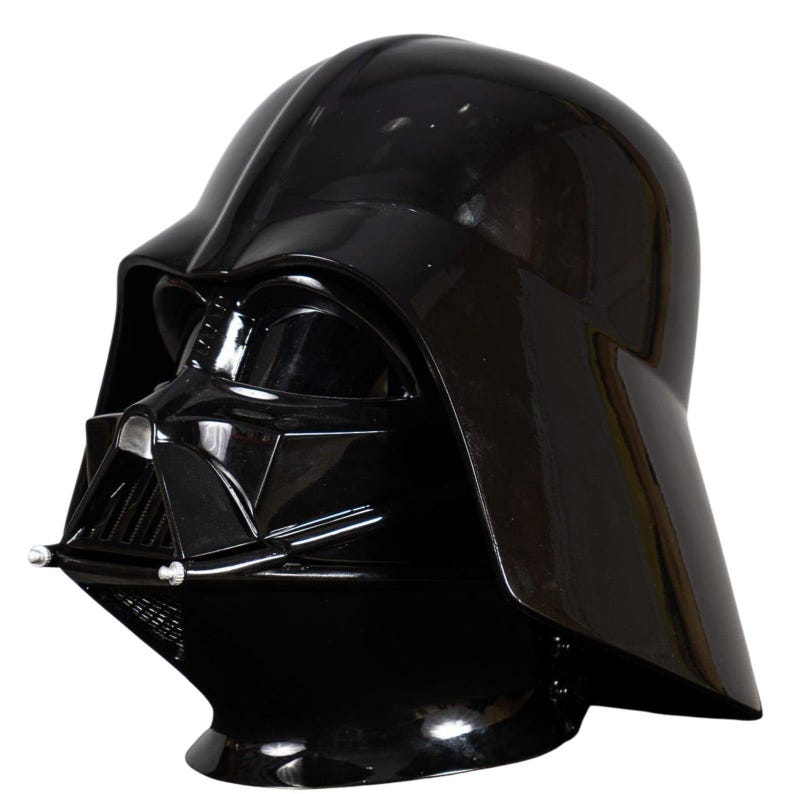 Darth Vader leather cosplay costume front view with helmet, inspired by The Empire Strikes Back, full body Star Wars outfit, authentic black leather armor, cape, gloves, belt, and iconic helmet included, perfect for cosplay conventions, Halloween, photoshoots, collectors, Star Wars fans, men’s and women’s cosplay, highly detailed and high-quality replica costume