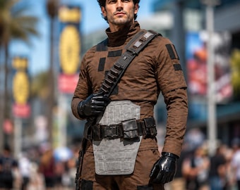 Mandalorian Beskar Armor Flight Suit with Belt | Din Djarin Cosplay Costume | Adult Outfit