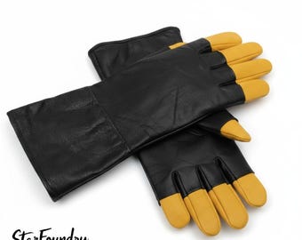 Guanti in pelle mandaloriani fatti a mano / Cosplay di Din Djarin Star Wars