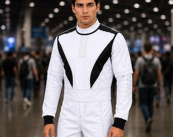 Star Wars Inspired White Flight Suit with Flak Vest, 3 Piece Din Djarin Cosplay Costume
