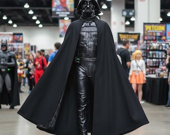 Disfraz de cuero de Darth Vader para cosplay – Star Wars: El Imperio Contraataca / Capa y traje de Lord Sith