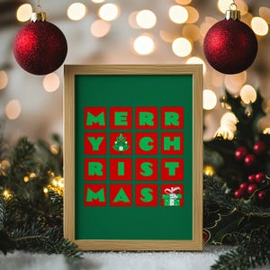 Christmas Wall Art, Christmas Art Gift, Printable Wall Art, Home Decor, Digital Print, Poster Art, Digital Download