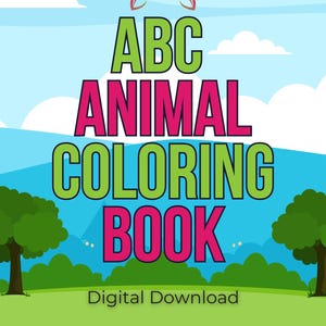 ABC Animal Coloring Page – Educational Alphabet Coloring Sheet | Digital Download for Kids | A-Z Animal Letters | Preschool & Toddler Printa