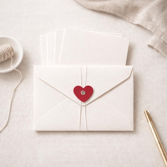 A6 Umschläge weiß mit Herzverschluss – C6 Briefumschläge für Hochzeitseinladungen & Save the Date