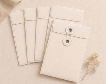 Buste bianche formato A6 per matrimoni con nastro – set da 5, carta kraft per inviti di battesimo e compleanno, stile retrò, alta qualità