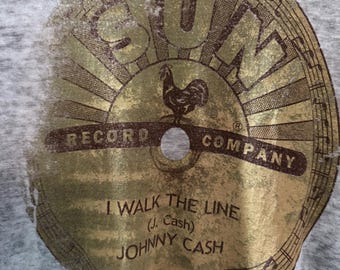 Johnny Cash Tee Shirt | Sun Records | Cotton 2XL
