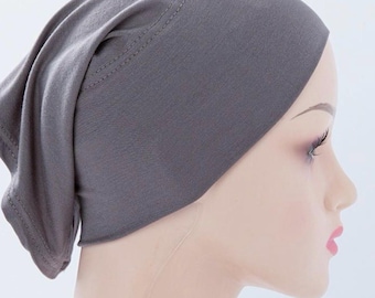 Gorras tipo hijab, gorras interiores en jersey de algodón de bambú de primera calidad.