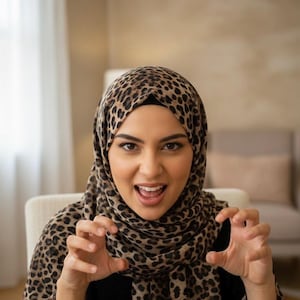 Cheetah Print Modal Hijab, Lightweight Blend