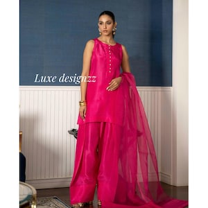 Customized Designer Pink Farshi Shalwar Kameez Suit Pakistani Suit Farsi Salwar Suit Made To Measure Suit For Womens ethnic dresses suit