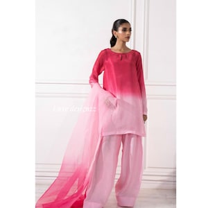 Designer Ombre Farshi Shalwar Kameez Suit Plain Silk Punjabi Patiala Suit Farsi Salwar Suit Pakistani Suit Custom Made for Womens Suit