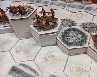 積み重ね可能な六角形の地形タイル 17 MM: Memoir '44 & Command and Colors
