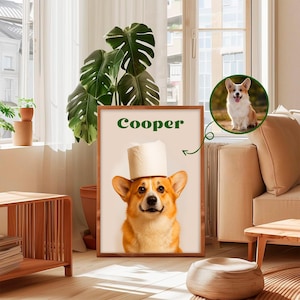 Personalized Pet Portrait Photo,Funny Bathroom Art,Dog Reading Newspaper on Toilet,Dog Wall Art,Dog in Toilet,Pet in Bathtub,Custom pet gift