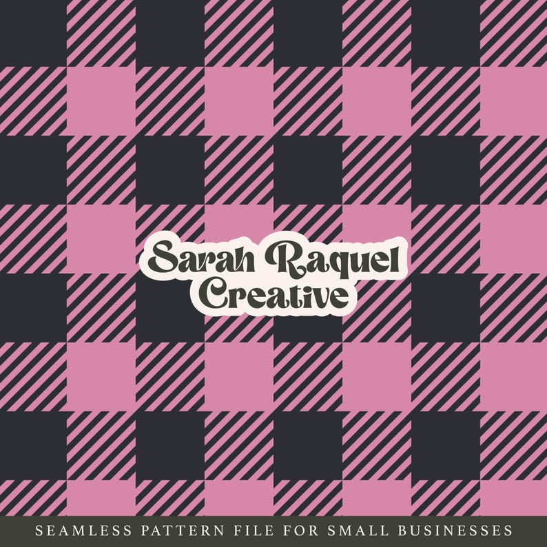 Pink Buffalo Check Plaid Fabric Sublimation Pattern (digital Download ...
