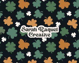 St. Patrick's Shamrock Seamless Pattern: Glücklicher irischer Klee nahtlose Wiederholung - kommerzielle Nutzung digitaler Download