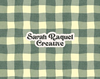 Summer Gingham Seamless Pattern, Textured Linen Repeat, Grandmillennial Fabric - Commercial Use