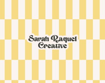 Summer Checks Seamless Pattern - Rectangle Lemon Yellow Checkerboard Seamless Repeat (Digital Download) - Commercial Use