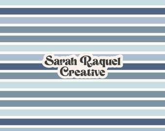 Nautical Blue Stripe Seamless Pattern - Seaside Summer Seamless Stripes (Digital Download) - Commercial Use