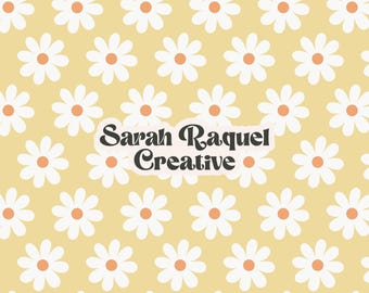 Spring Daisy Seamless Pattern: Retro Easter Seamless Repeat (Digital Download) - Commercial Use