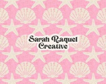 Beach Seashells Seamless Pattern: Coastal Summer Seaside Seamless Repeat (Commercial License)